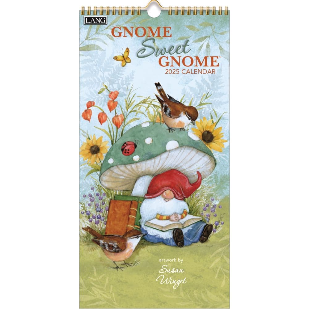 Gnome Sweet Gnome by Susan Winget 2025 Vertical Wall Calendar