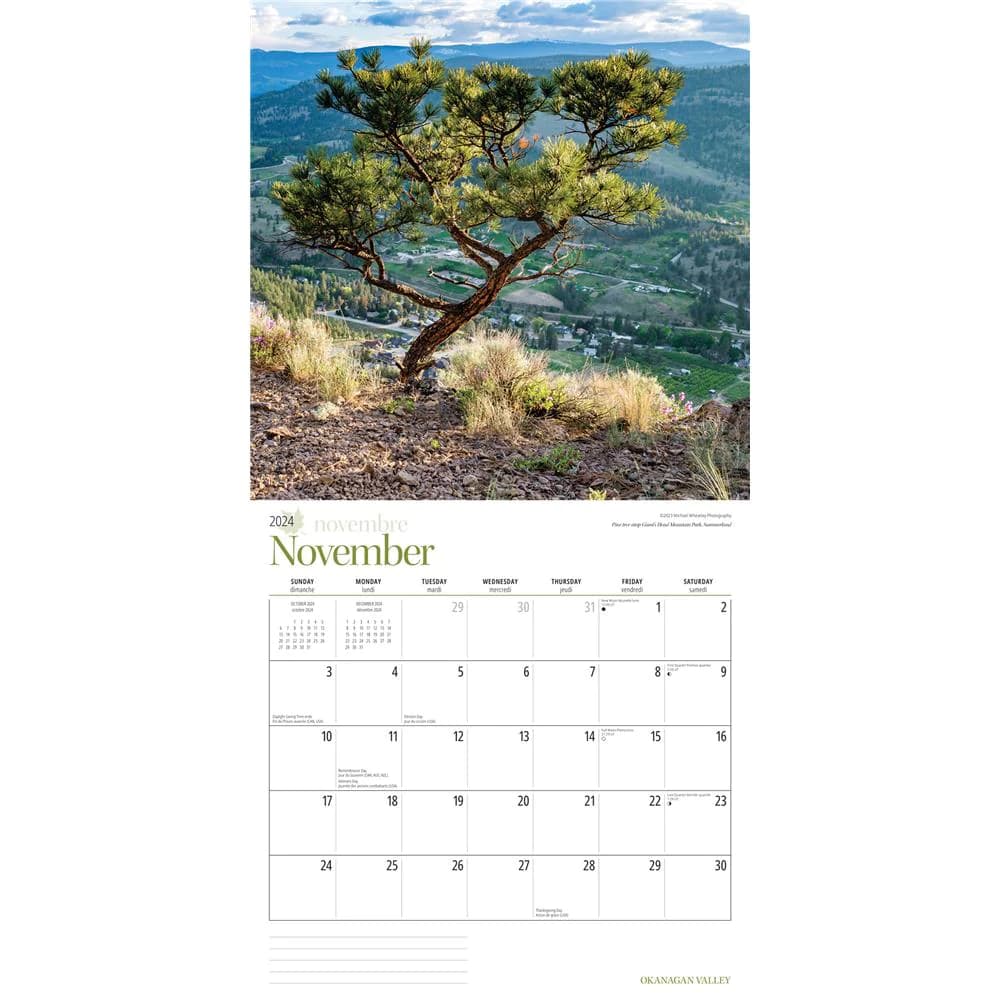Okanagan Valley 2024 Wall Calendar September