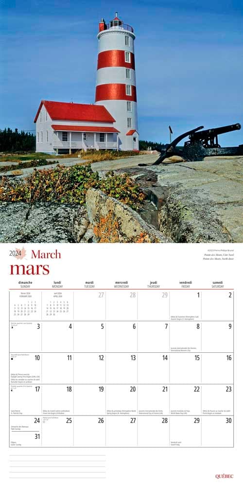 Quebec 2024 Wall Calendar