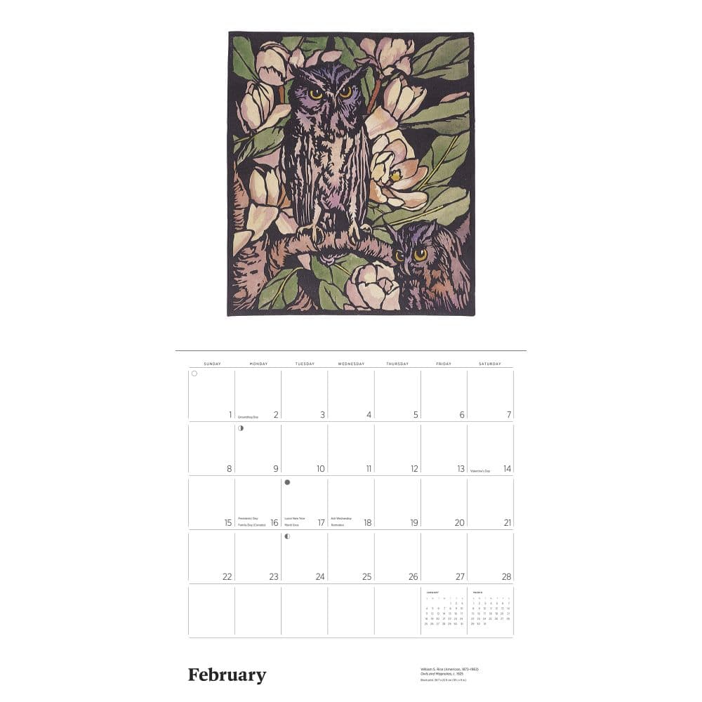 Arts and Crafts 2026 Wall Calendar by William S. Rice Fourth Alternate Image