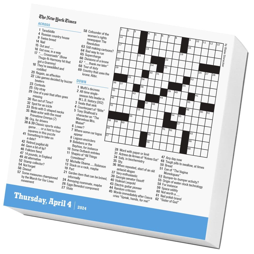New York Times Daily Crosswords 2024 Desk Calendar