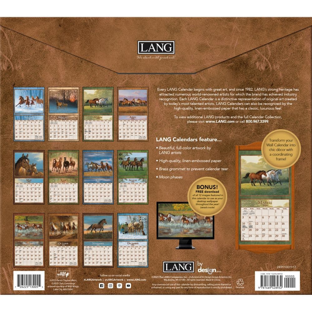 Horses In The Mist 2024 Wall Calendar