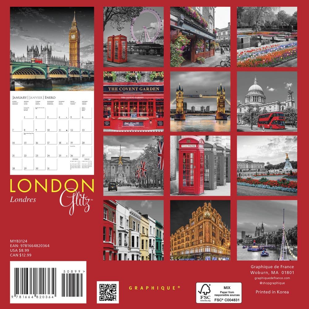 London Glitz 2024 Mini Wall Calendar First Alternate Image width=&quot;1000&quot; height=&quot;1000&quot;