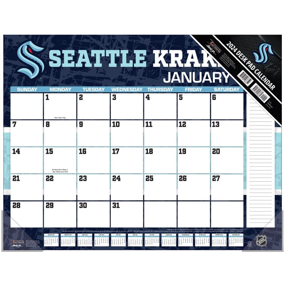 Seattle Kraken 2024 Desk Pad Main Product Image width=&quot;1000&quot; height=&quot;1000&quot;