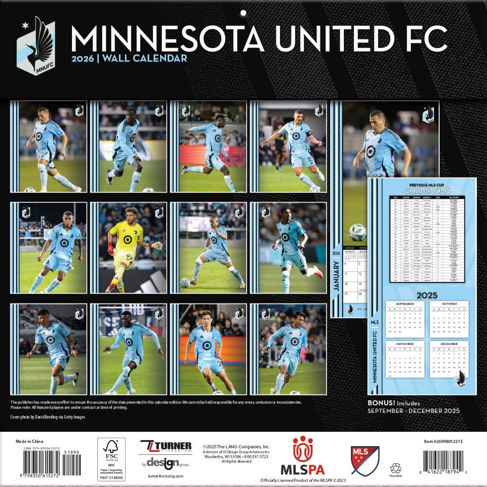 MLS Minnesota United FC 2026 Wall Calendar First Alternate Image