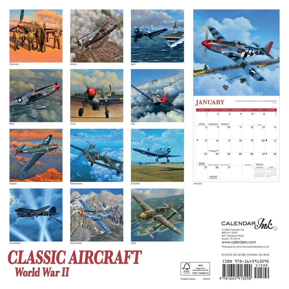 Aircraft Classic 2023 Wall Calendar - Calendars.com