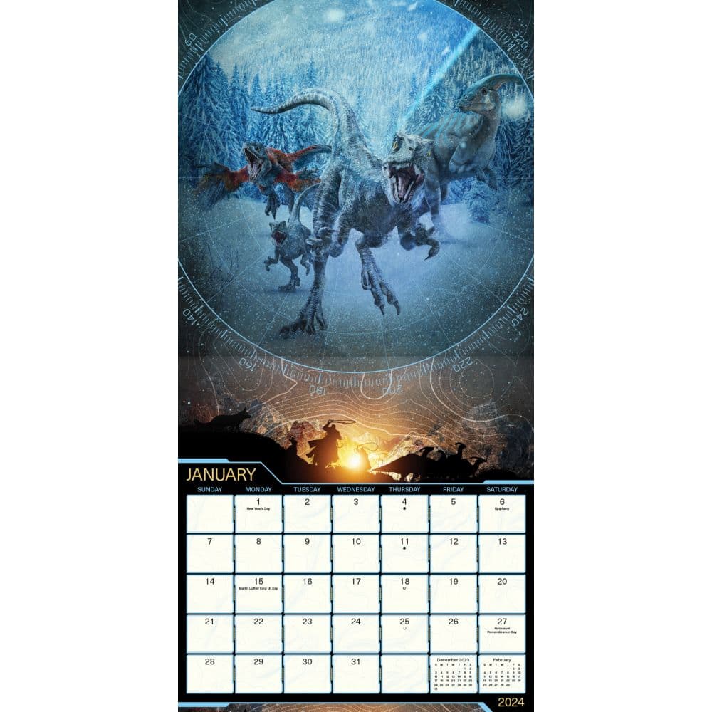 Jurassic World Dominion 2024 Wall Calendar Alternate Image 3