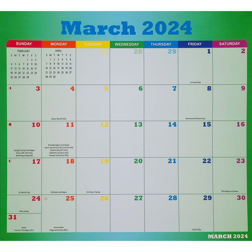 Rainbow Jumbo Magic Grip 2024 Wall Calendar Second Alternate Image width=&quot;1000&quot; height=&quot;1000&quot;