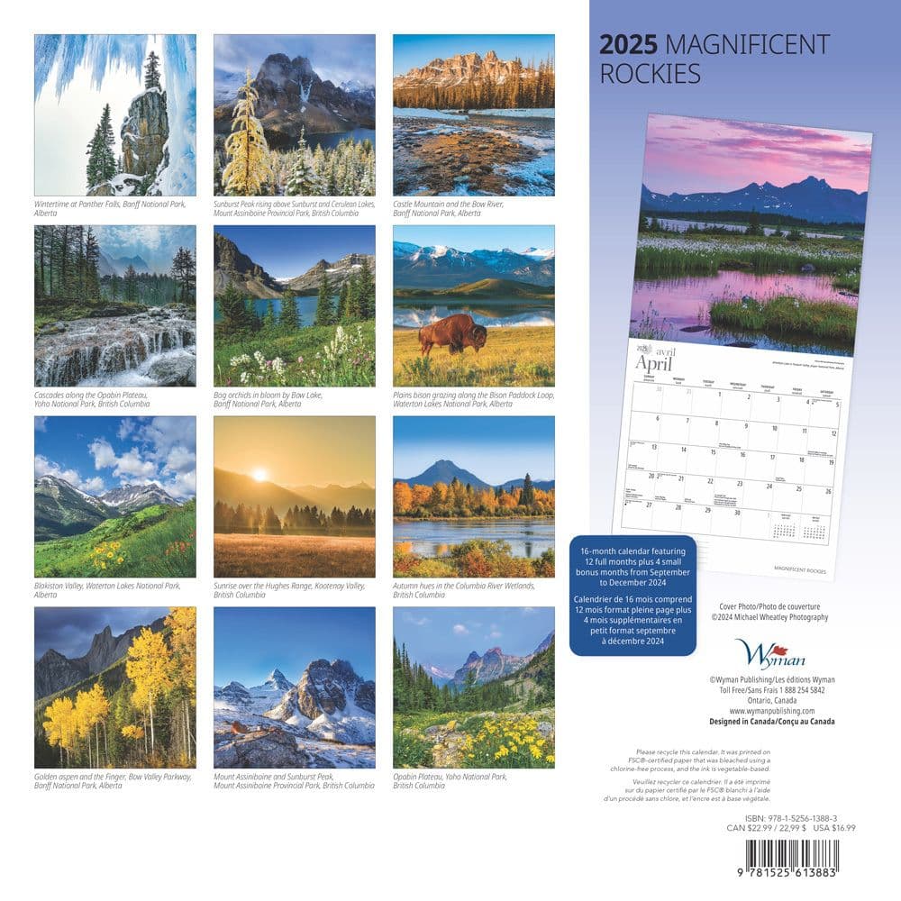 Rockies Magnificent 2025 Wall Calendar back cover image