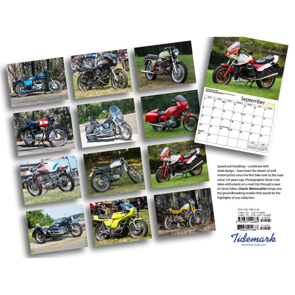 Motorcycles Vintage 2024 Wall Calendar