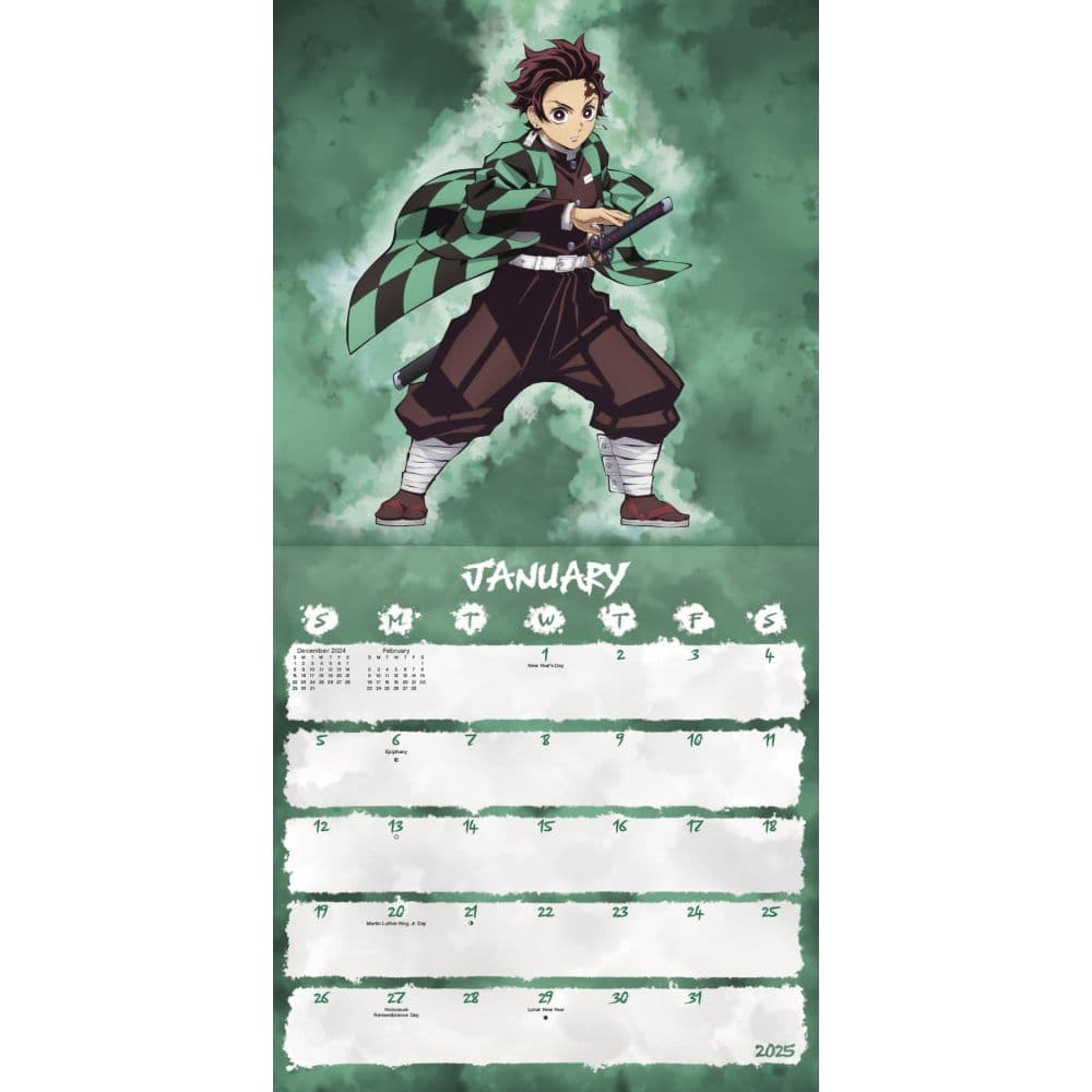 Demon Slayer Kimetsu no Yaiba 2025 Mini Wall Calendar Alternate 2