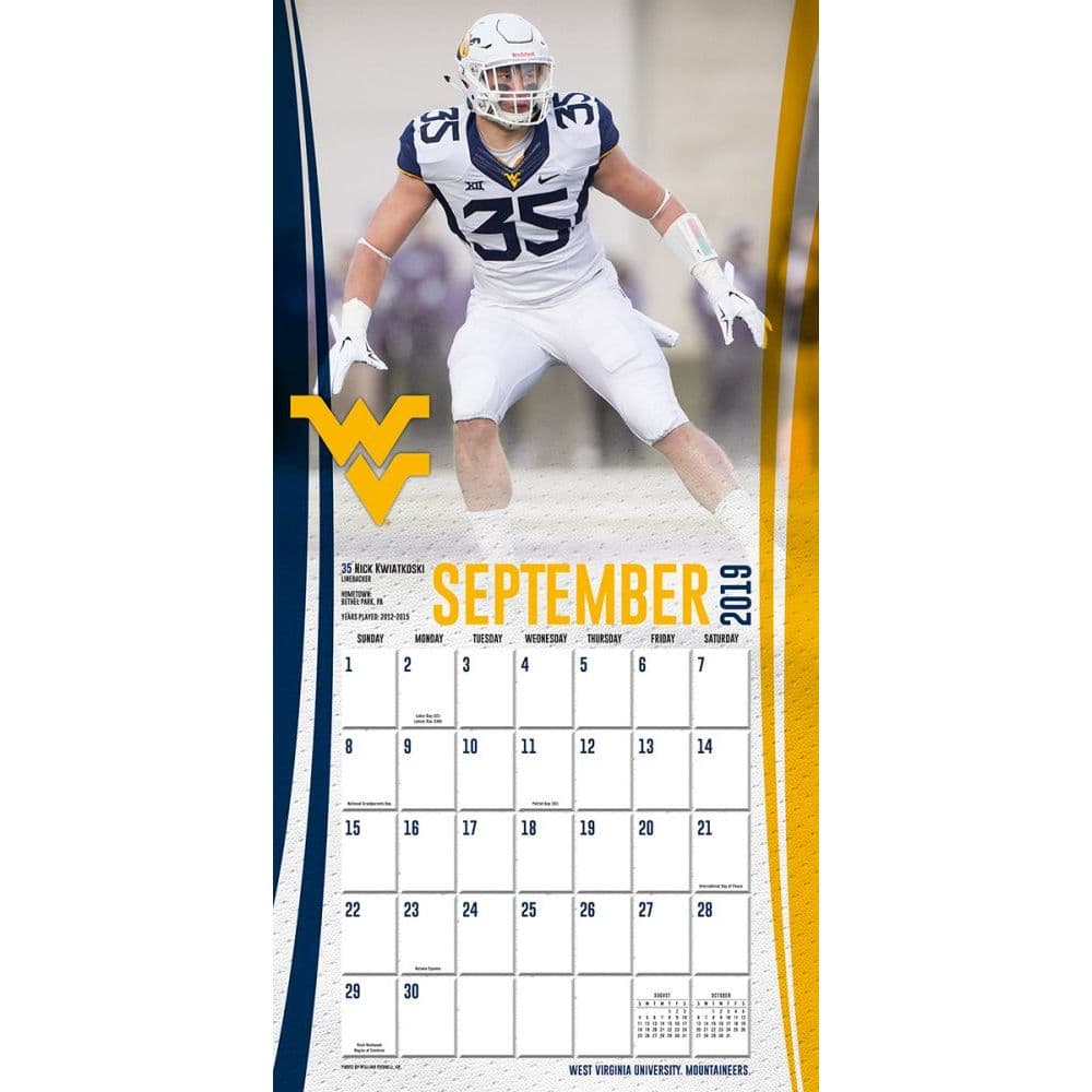 Wvu Fall 2023 Calendar West Virginia Mountaineers 2021 Wall Calendar - Calendars.com