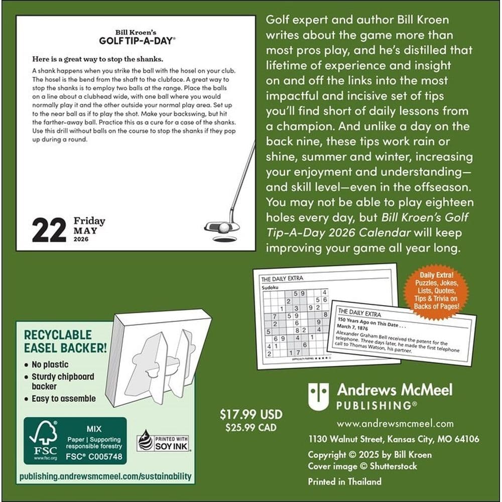 Golf Tip a Day 2026 Desk Calendar First Alternate Image