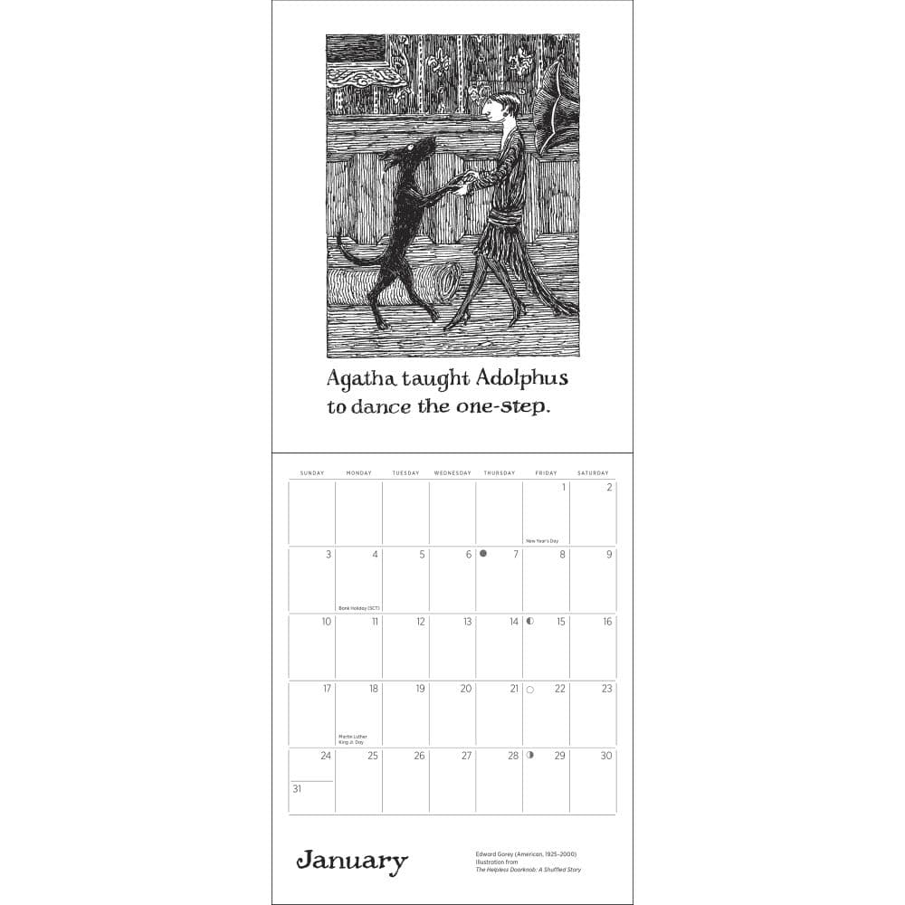 Edward Gorey 2027 Mini Wall Calendar Second Alternate Image