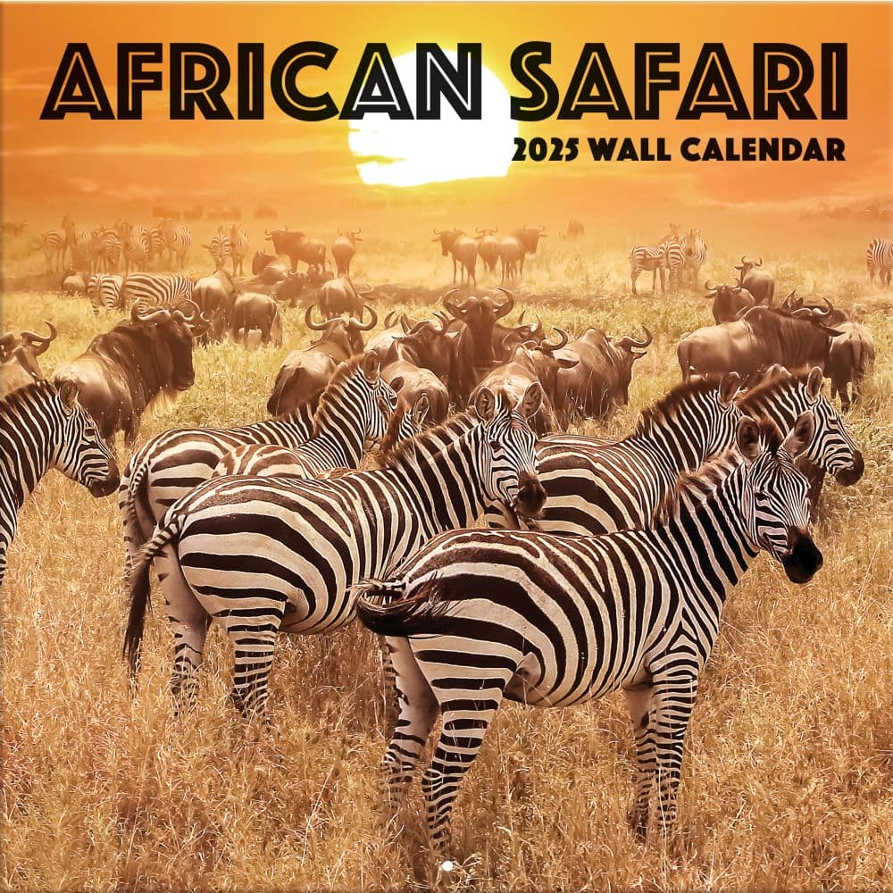 African Safari 2025 Wall Calendar