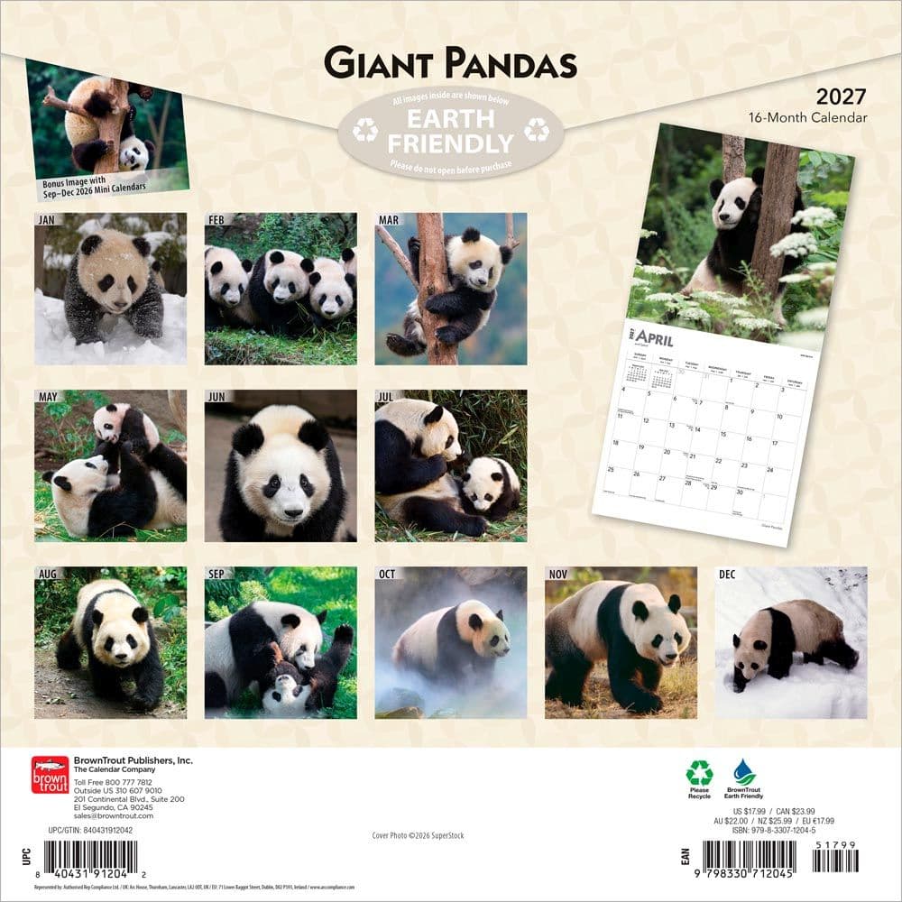 Pandas 2027 Wall Calendar First Alternate Image