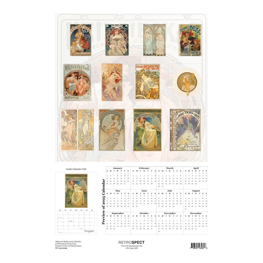 Mucha Poster 2025 Wall Calendar