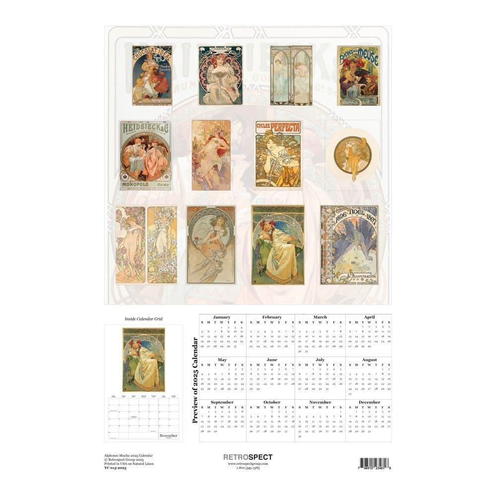 Mucha Poster 2025 Wall Calendar First Alternate Image width="1000" height="1000"