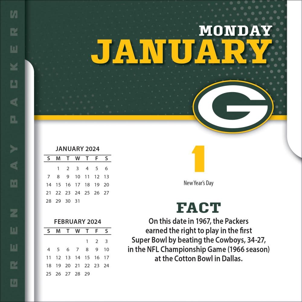 NFL Green Bay Packers 2024 Desk Calendar Second Alternate Image width=&quot;1000&quot; height=&quot;1000&quot;