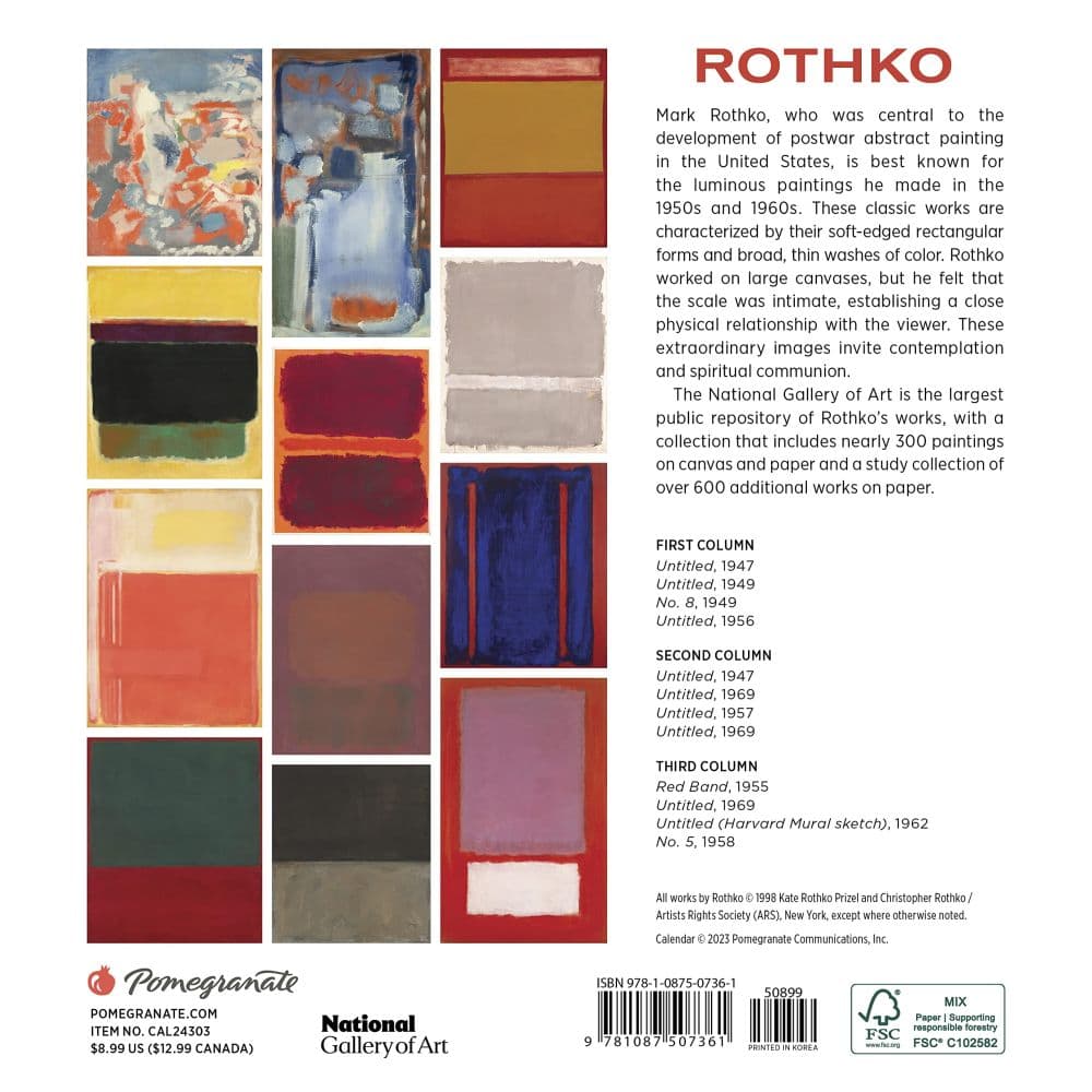 Rothko 2024 Mini Wall Calendar_ALT1