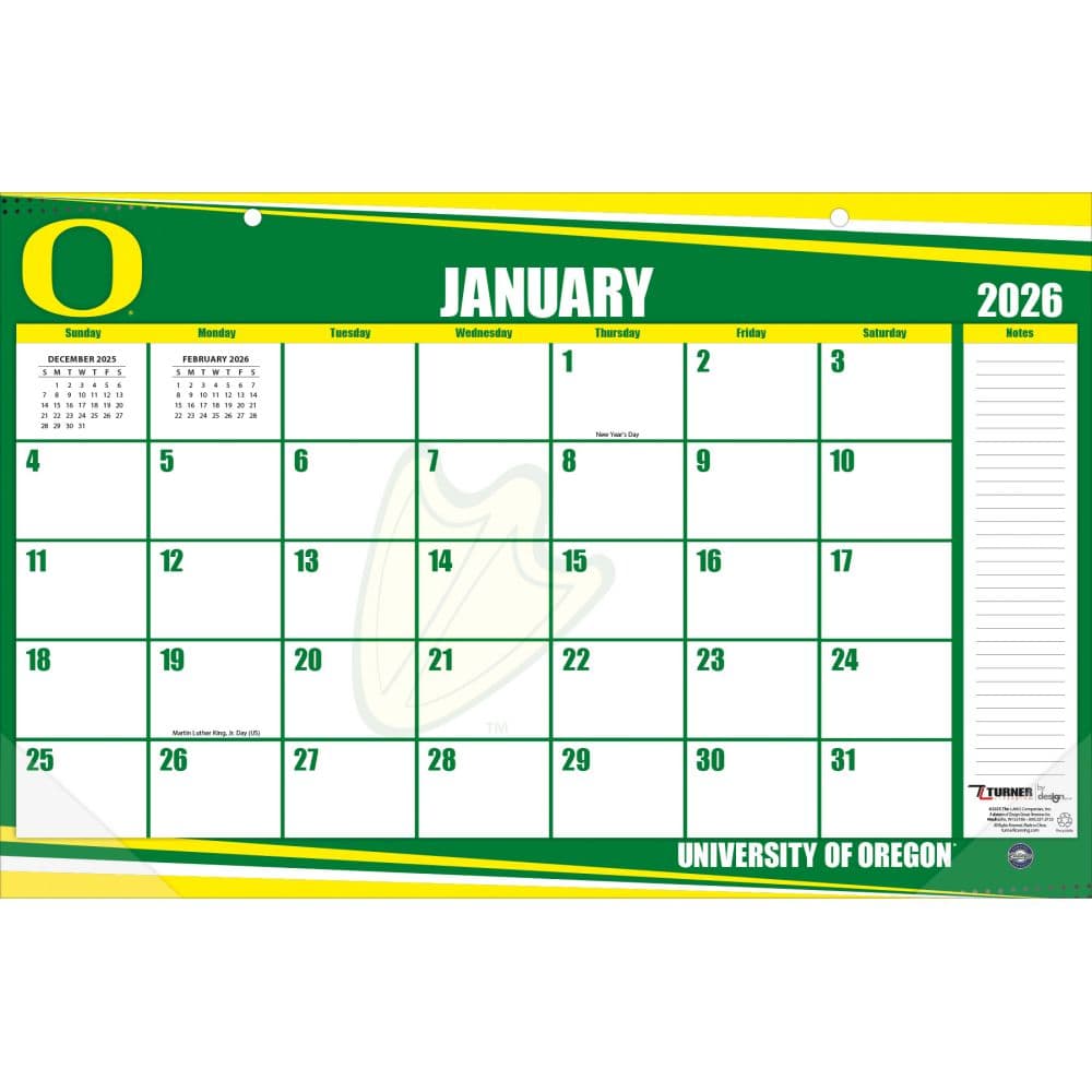 image Oregon Ducks 2026 Desk Pad 17" X 11"