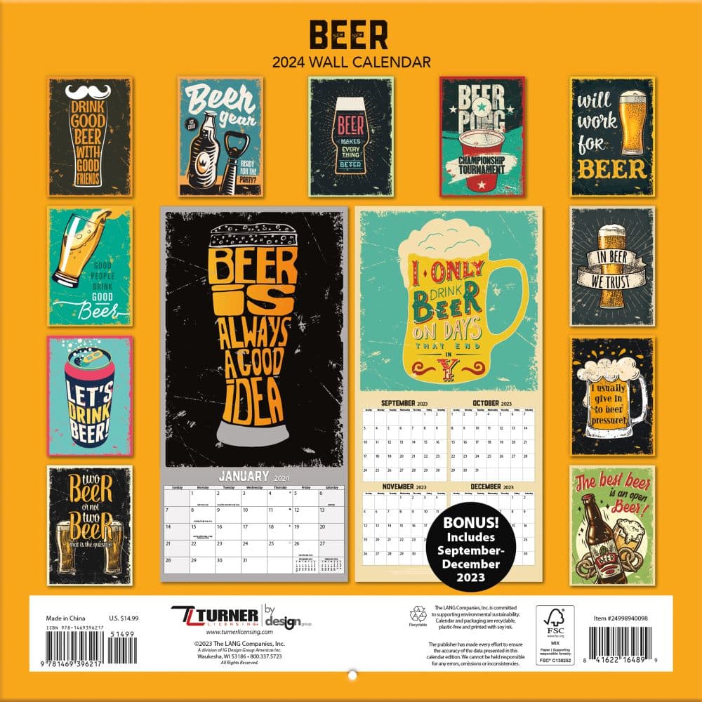 Beer Photo 2024 Wall Calendar First Alternate  Image width=&quot;1000&quot; height=&quot;1000&quot;
