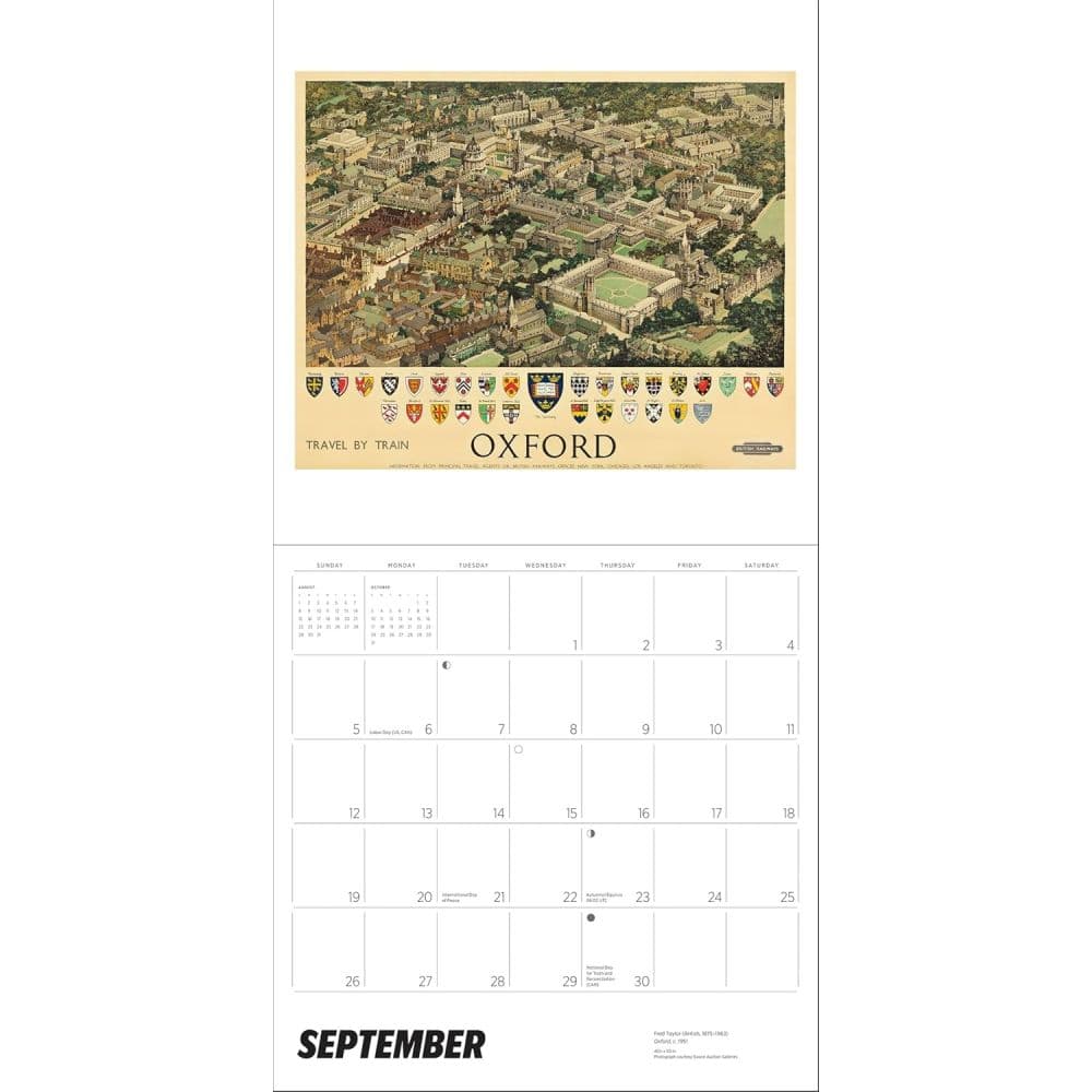 England by Rail Vintage Travel Posters 2027 Wall Calendar Third Alternate Image