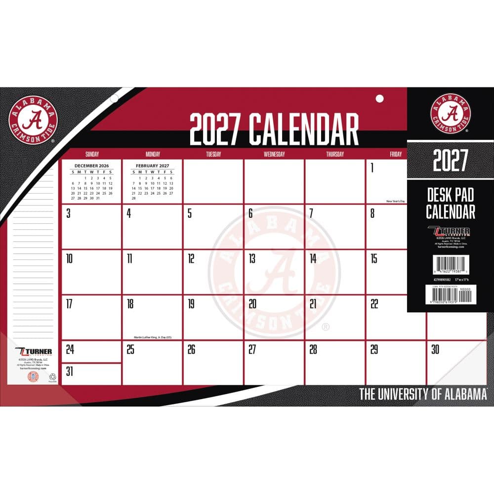 Alabama Crimson Tide 2027 Small Desk Pad Main Product Image