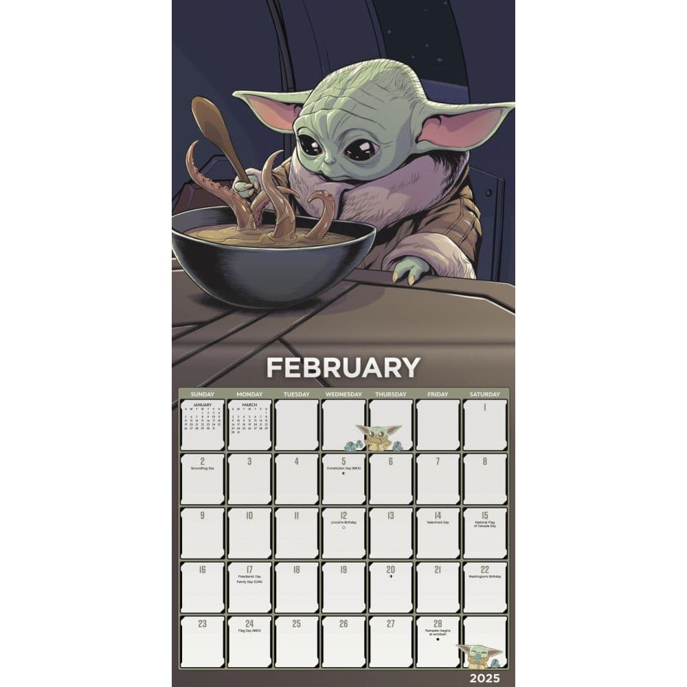 Mandalorian Star Wars 2025 Mini Wall Calendar Alt2