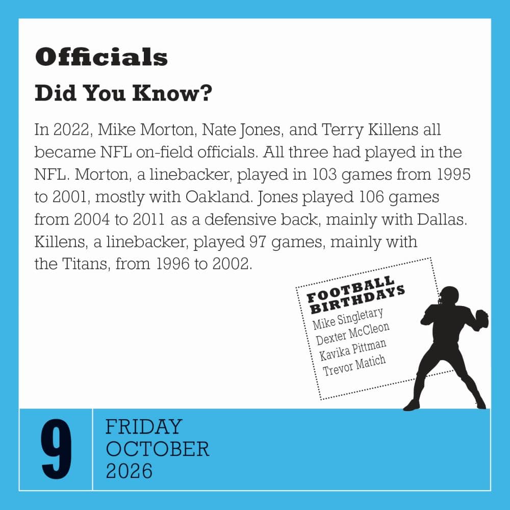 Football Trivia 2026 Desk Calendar Fifth Alternate Image