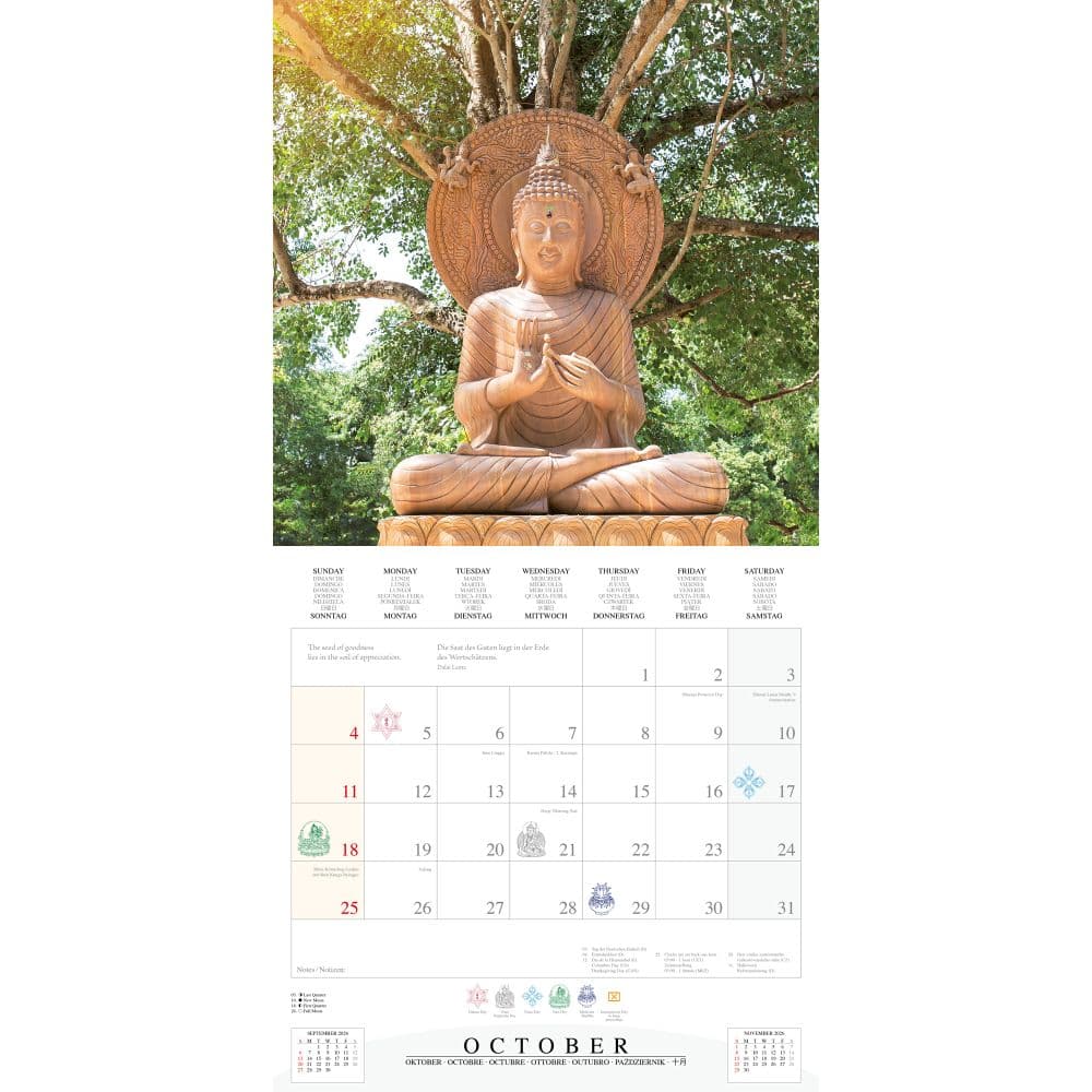 Buddhas Smile 2026 Wall Calendar Fourth Alternate Image