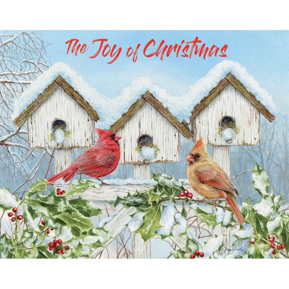 2022 Boxed Christmas Cards Cardinal Birdhouse Boxed Christmas Cards