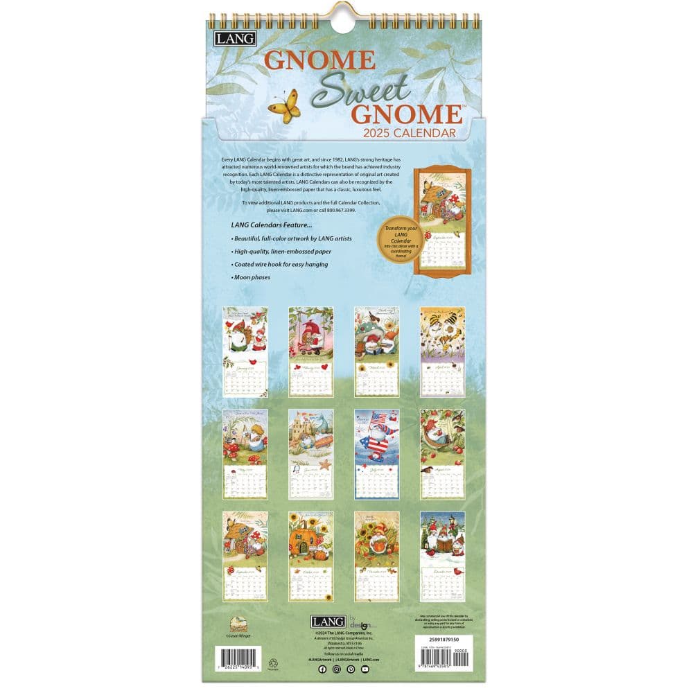 Gnome Sweet Gnome by Susan Winget 2025 Vertical Wall Calendar Third Alternate Image width=&quot;1000&quot; height=&quot;1000&quot;