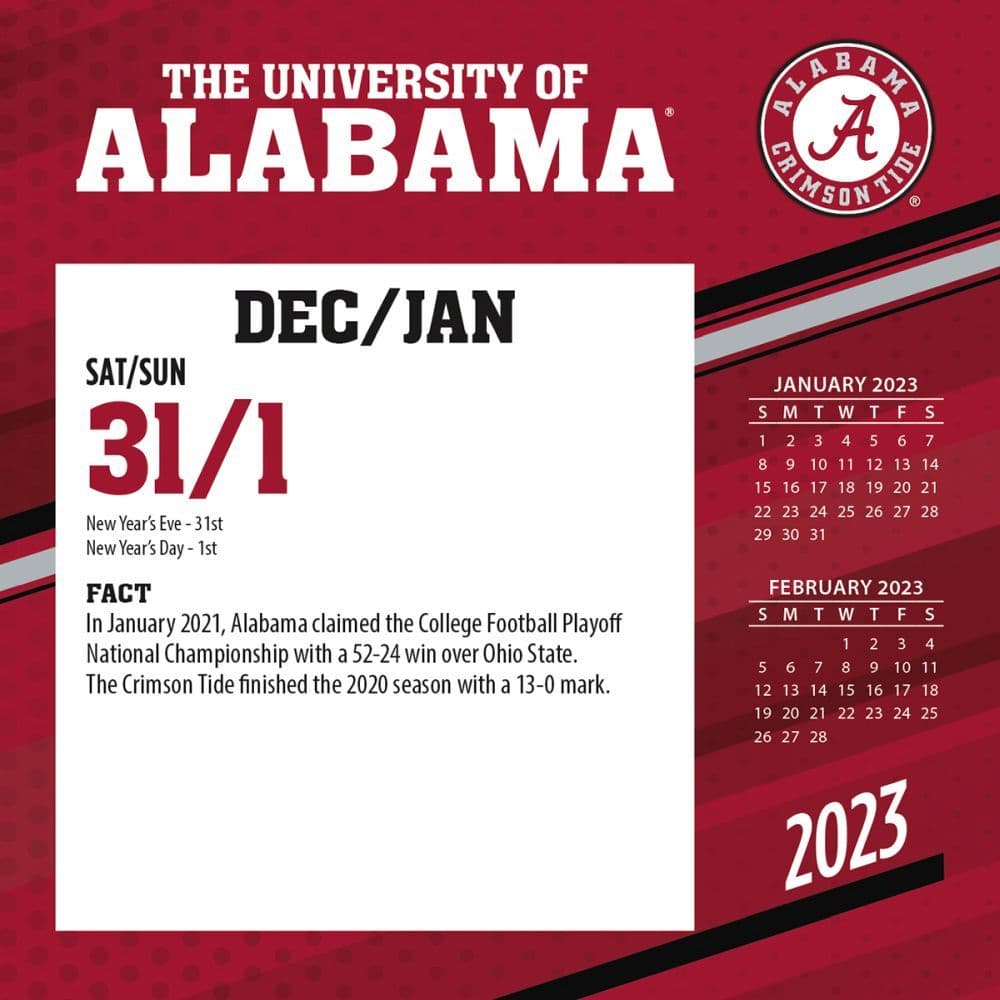 Alabama Crimson Tide 2023 Desk Calendar - Calendars.com