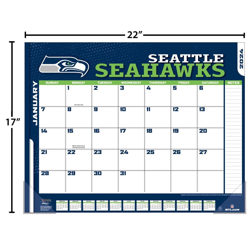 NFL Seattle Seahawks 2024 Desk Pad Fourth Alternate Image width=&quot;1000&quot; height=&quot;1000&quot;