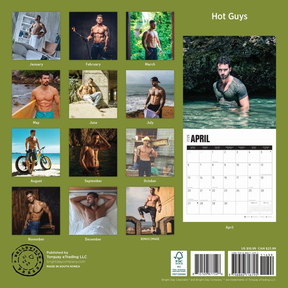 Hot Guys 2025 Wall Calendar First Alternate Image width="1000" height="1000"