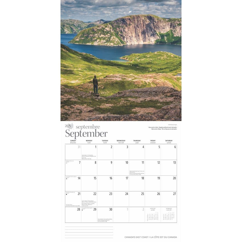 Canadas East Coast 2025 Wall Calendar interior