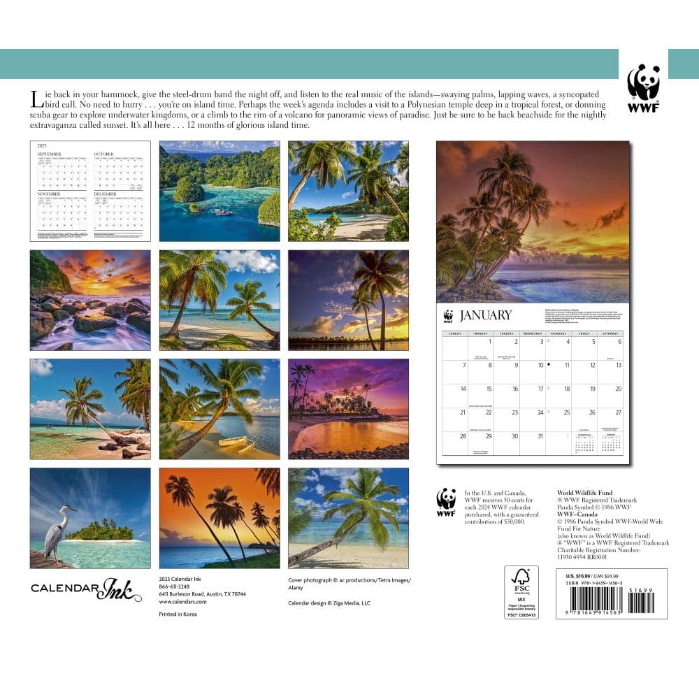 Islands WWF 2024 Wall Calendar