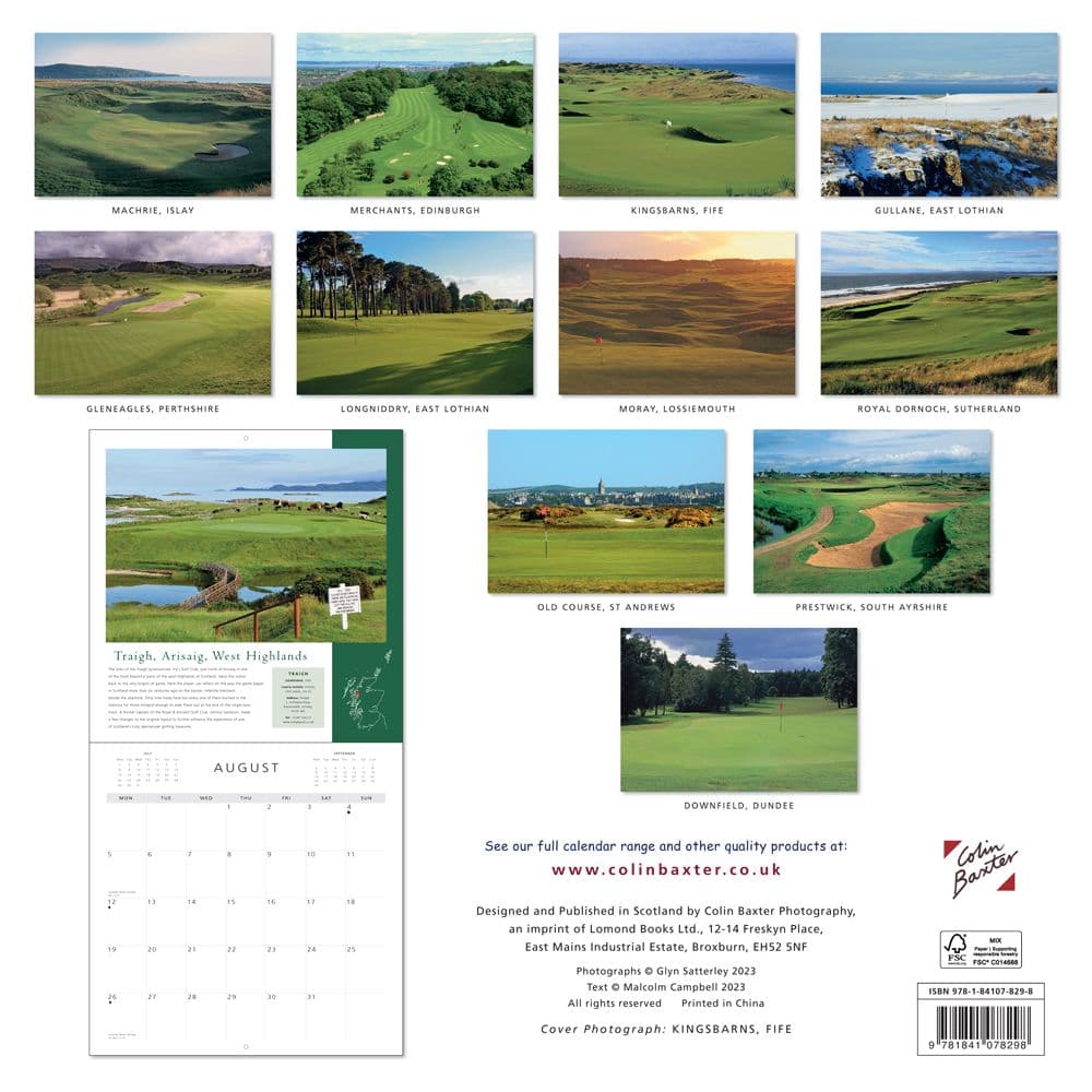 Scottish Golf 2024 Wall Calendar