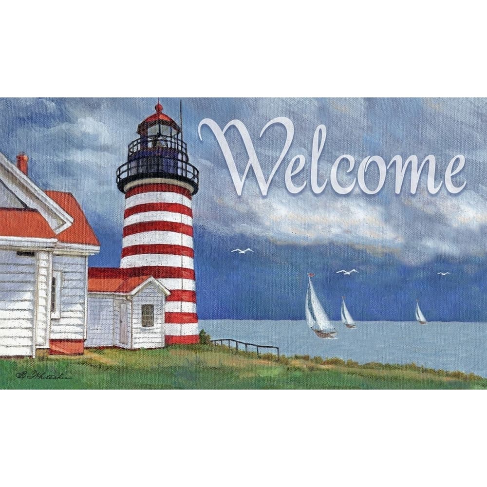 Lighthouse Door Mat by Betty Whiteaker