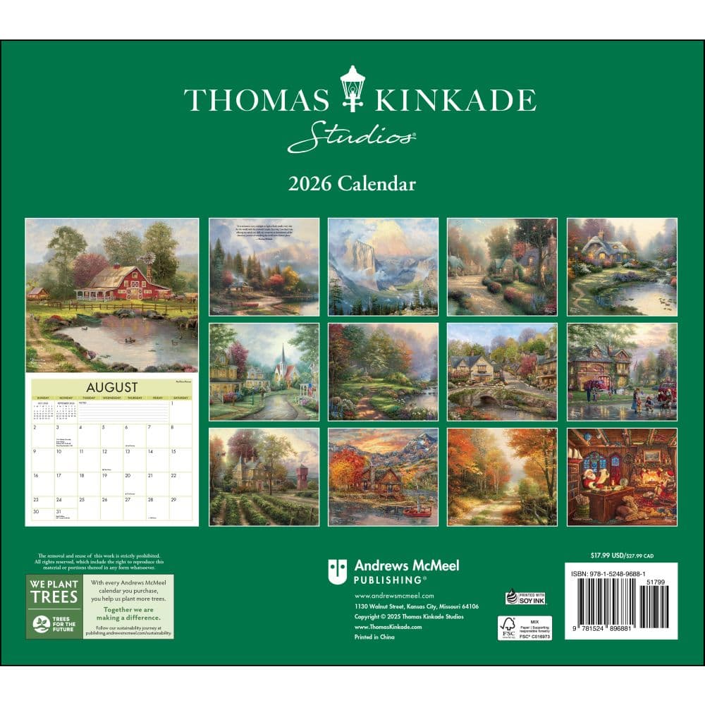 Thomas Kinkade Painter of Light 2026 Wall Calendar First Alternate Image