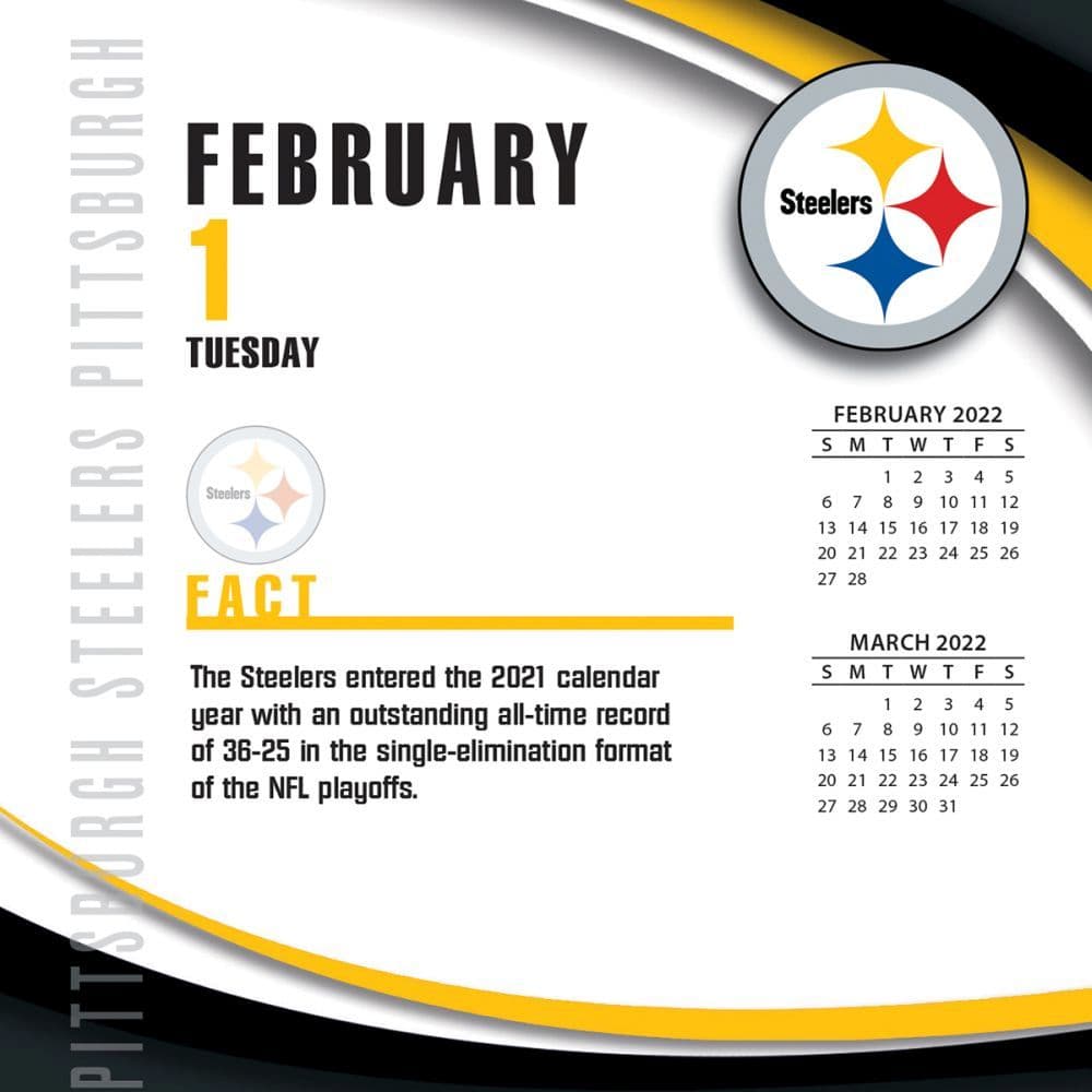 Nfl Pittsburgh Steelers 2022 Desk Calendar - Calendars.com