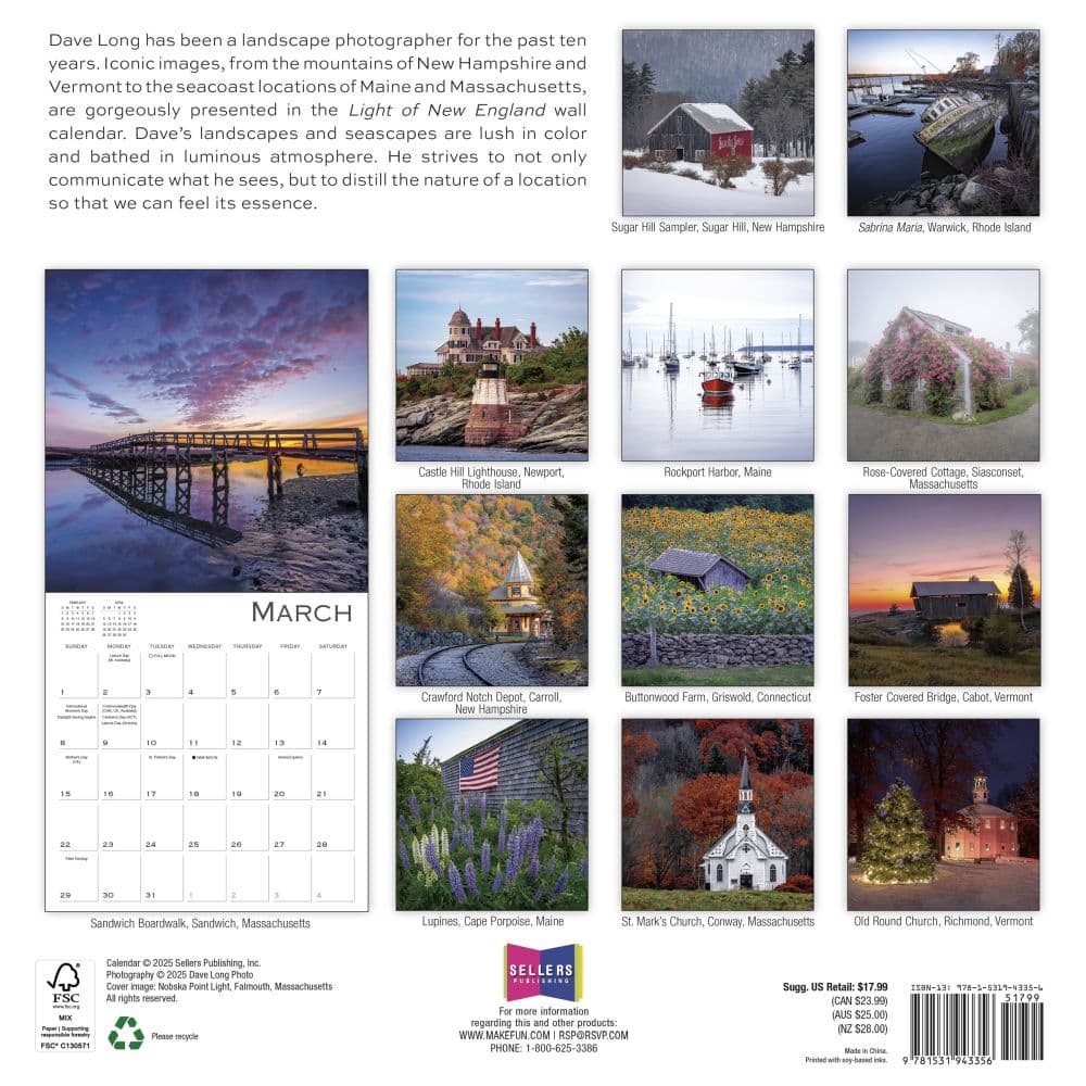 Light of New England 2026 Wall Calendar First Alternate Image