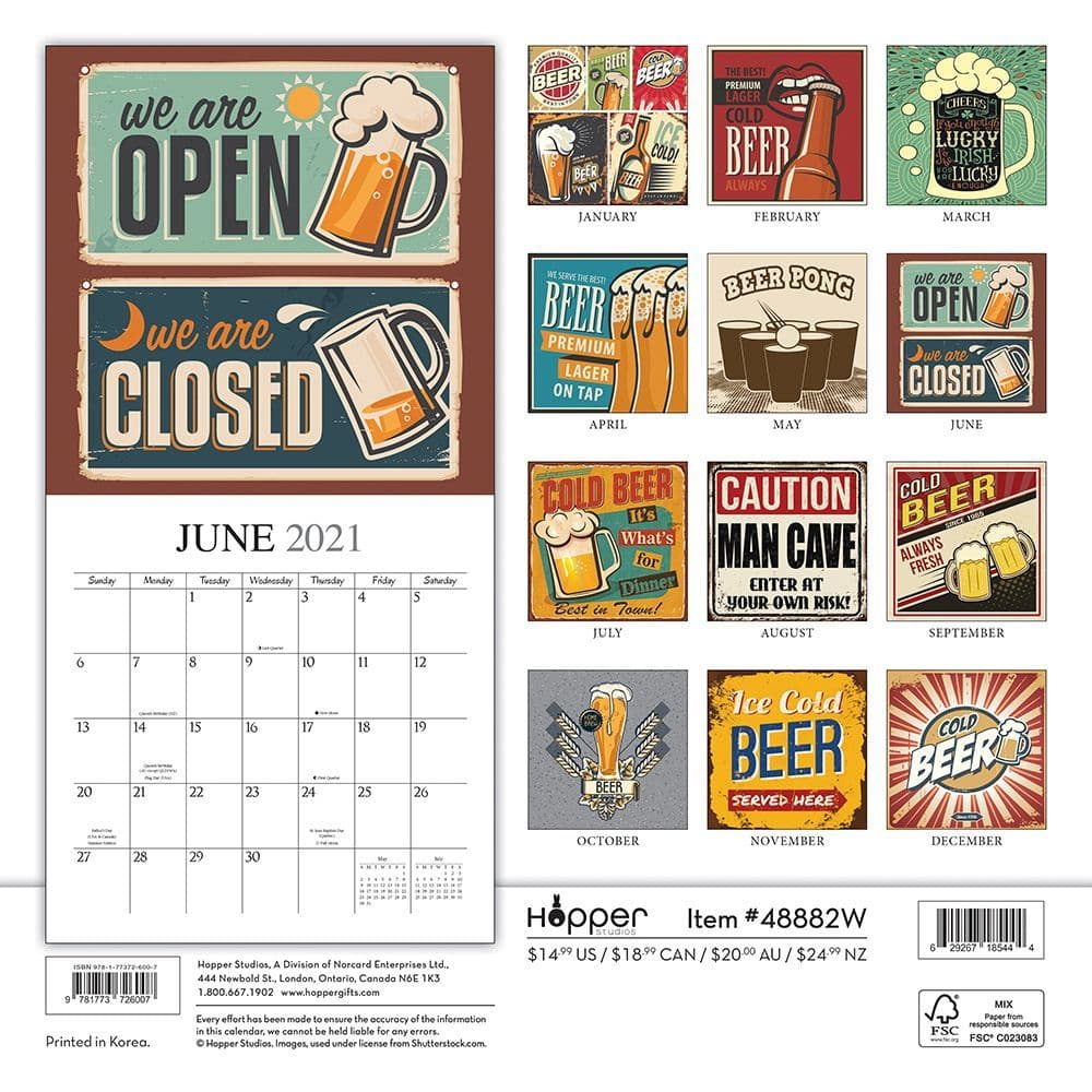 Man Cave Wall Calendar