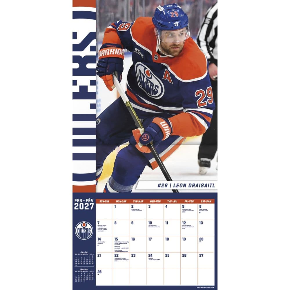Edmonton Oilers Bilingual French 2027 Wall Calendar Third Alternate Image