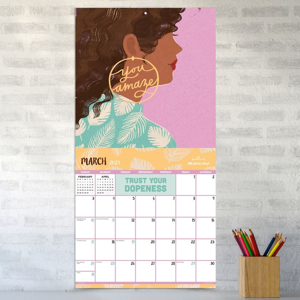 Mahogany Uplifted Empowered 2024 Wall Calendar Third Alternate Image width=&quot;1000&quot; height=&quot;1000&quot;