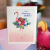 image Flamingo Quilling Birthday Card