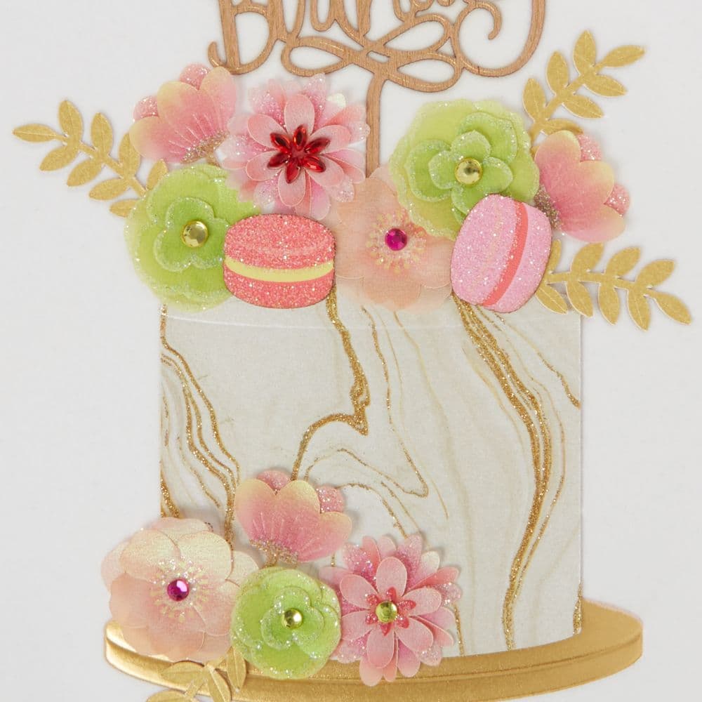 Marble Cake with Flowers Birthday Card Fourth Alternate Image width=&quot;1000&quot; height=&quot;1000&quot;