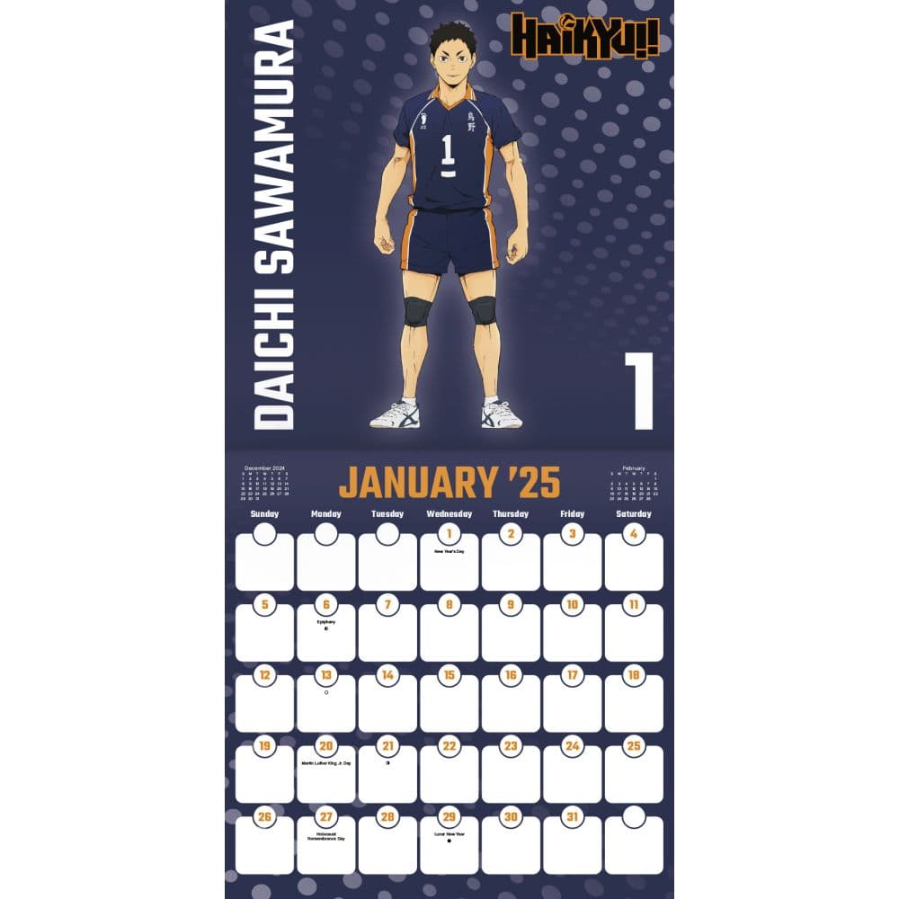 Haikyu 2025 Wall Calendar Alt2