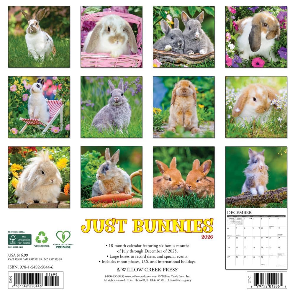 Bunnies 2026 Wall Calendar Calendars Com 77470f04 91d8 4426 840a